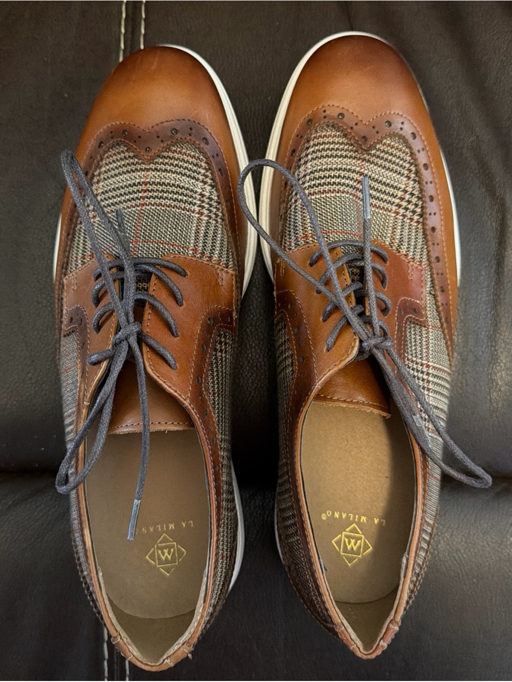 La Milano Palmer 2 Men’s Brown Wingtip Oxford Dress Shoes Size 10.5